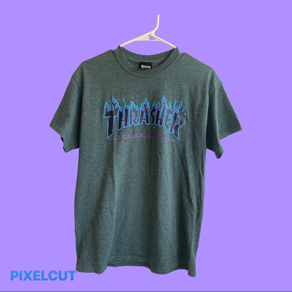 🌈Thrasher Flame Logo Purple T-Shirt